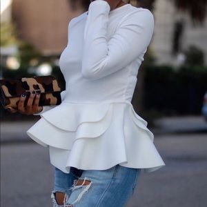 White peplum top NWT
